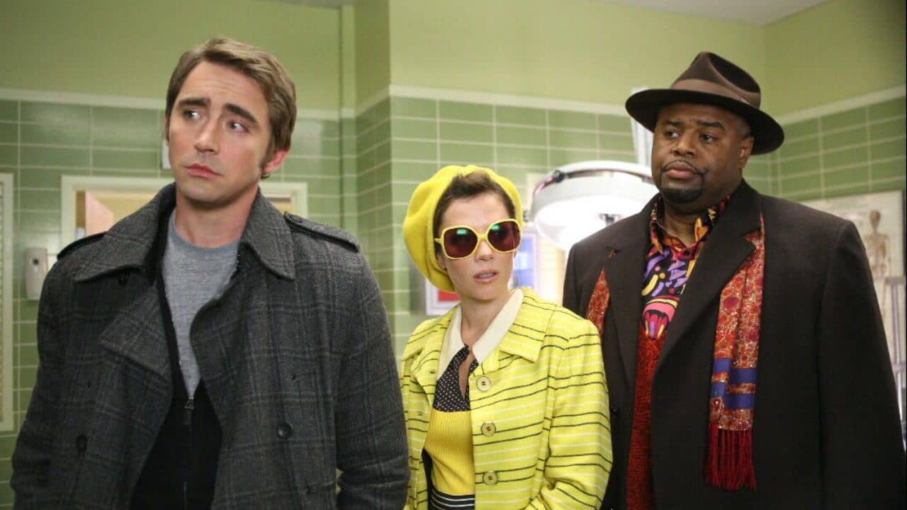 Anna Friel, Chi McBride, and Lee Pace in Pushing Daisies (2007)