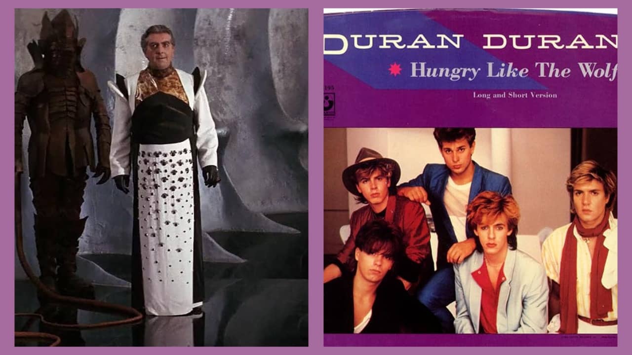 (L) Duran Durand, a character in Barbarella (movie) and (R) Duran Duran (band)