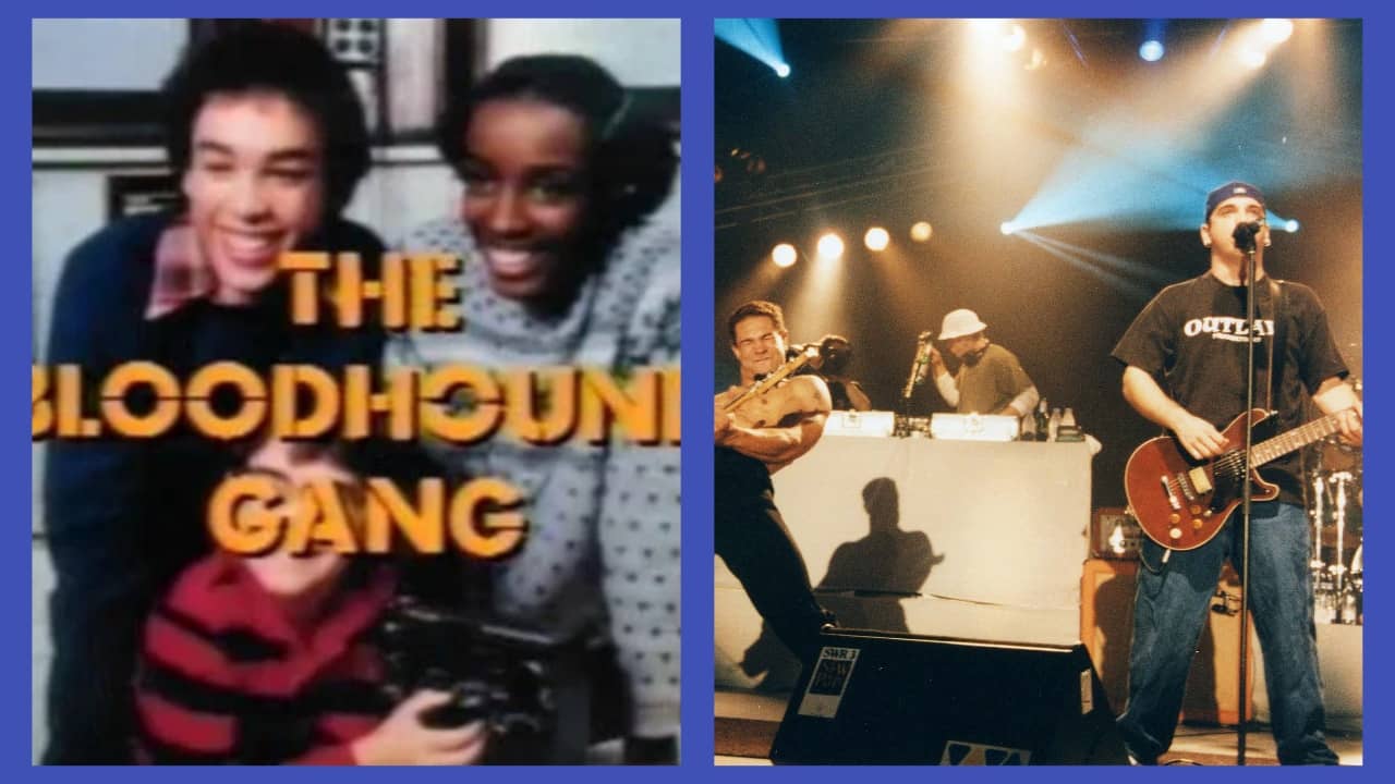 (L) The Bloodhound Gang, a segment on 3-2-1 Contact (TV show) and (R) Bloodhound Gang (band)