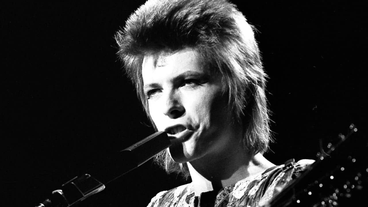 British rock star, David Bowie, on first U.S. tour, performs at the Santa Monica Civic Auditorium 23 October 1972
