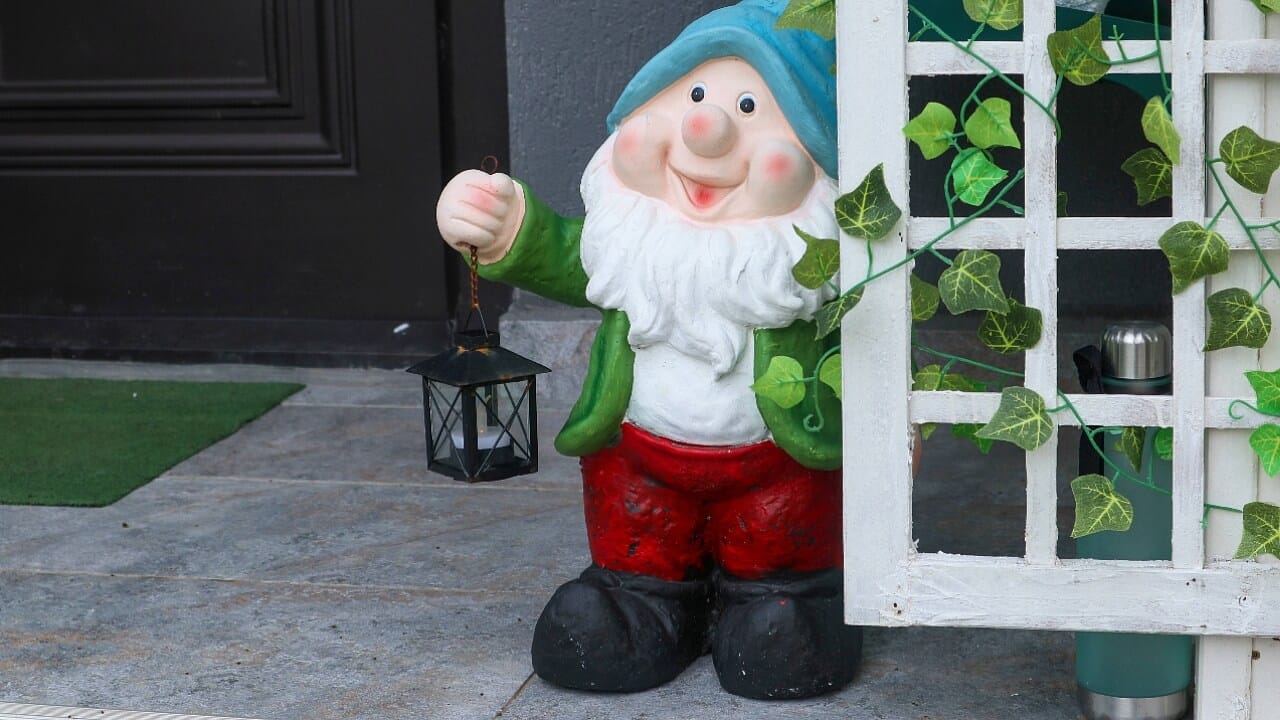 Garden gnome on porch