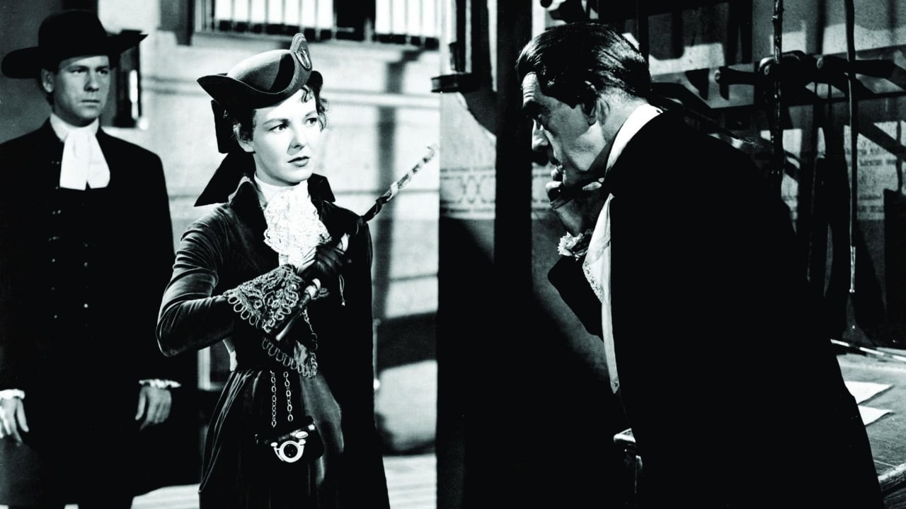 Richard Fraser, Anna Lee, and Boris Karloff in Bedlam (1946)