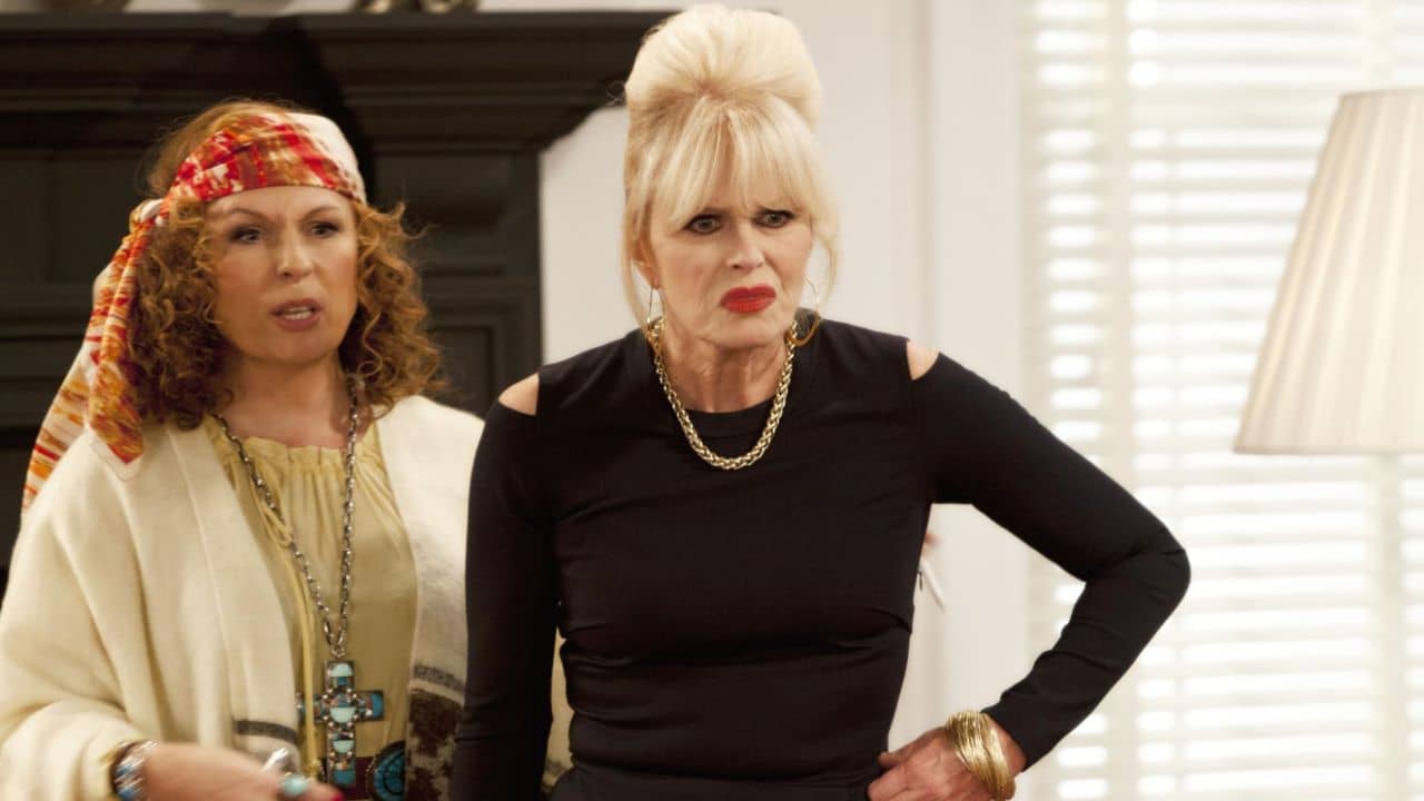 Joanna Lumley and Jennifer Saunders in Absolutely Fabulous (1992).