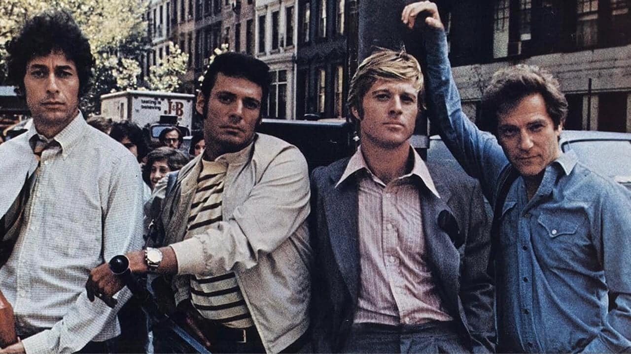 Robert Redford, George Segal, Ron Leibman, and Paul Sand in The Hot Rock (1972)
