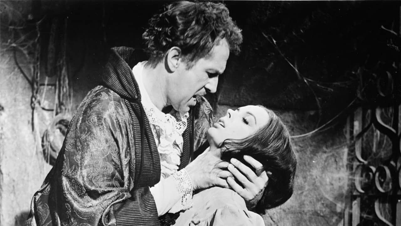 Vincent Price and Barbara Steele in The Pit and the Pendulum (1961)
