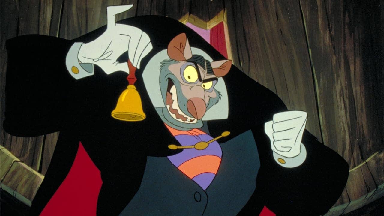 Vincent Price voices Professor Ratigan in The Great Mouse Detective (1986)